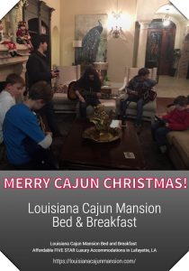 Cajun Christmas musical event at the mansion