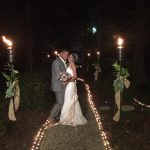 A happy couple tying the knot at the Louisiana Cajun Mansion