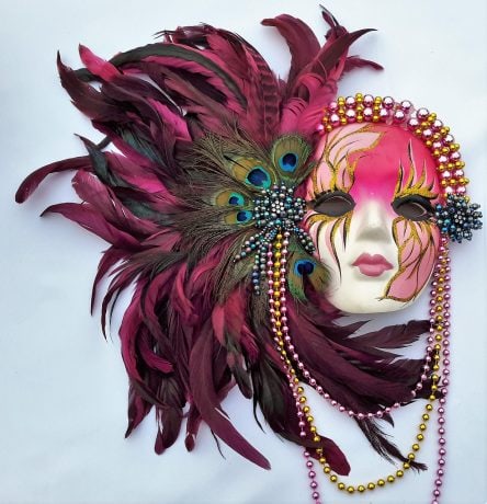 The joy of Mardi Gras depicted in a decorated mask